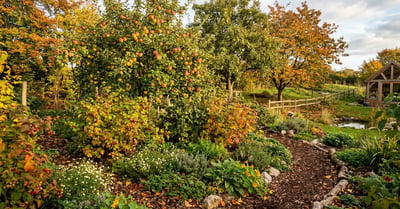 Food forest design illustration
