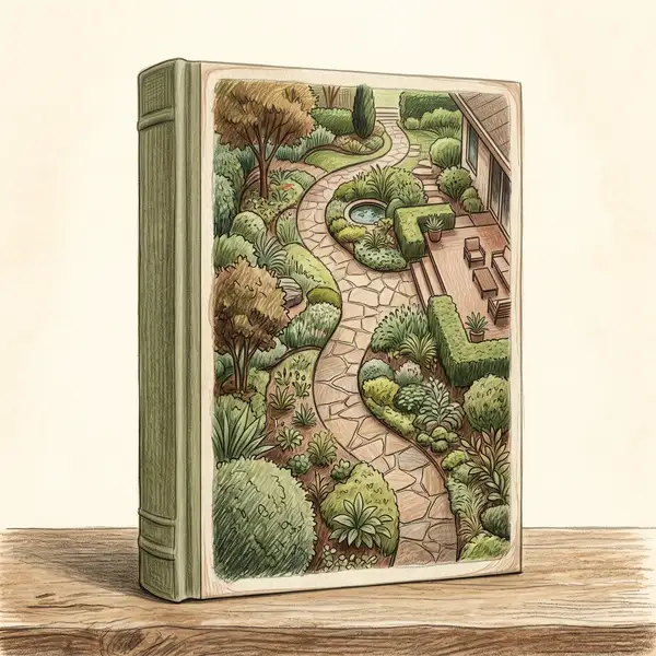 Illustration of a book about practical home permaculture design