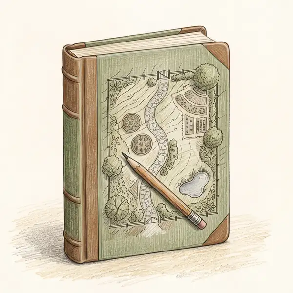 Illustration of a book about the permaculture design process
