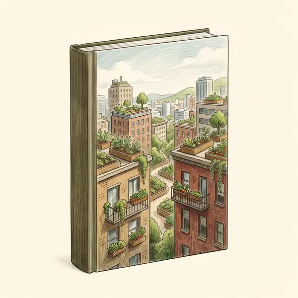 Illustration of a book about urban and small-space permaculture