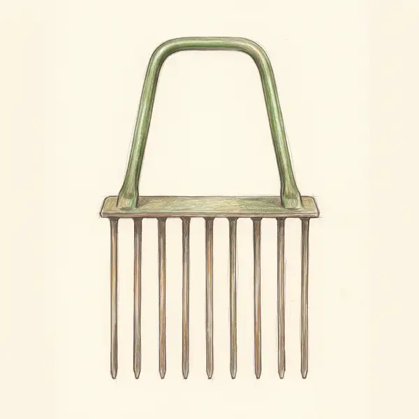 Colored-pencil illustration of a budget Walensee broadfork